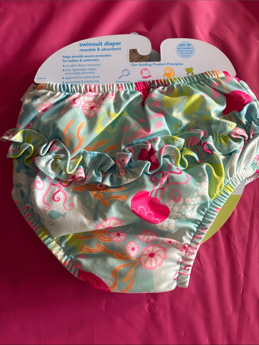 i play. Floral Aqua & Pink Swim Diaper - Picture 3 of 3